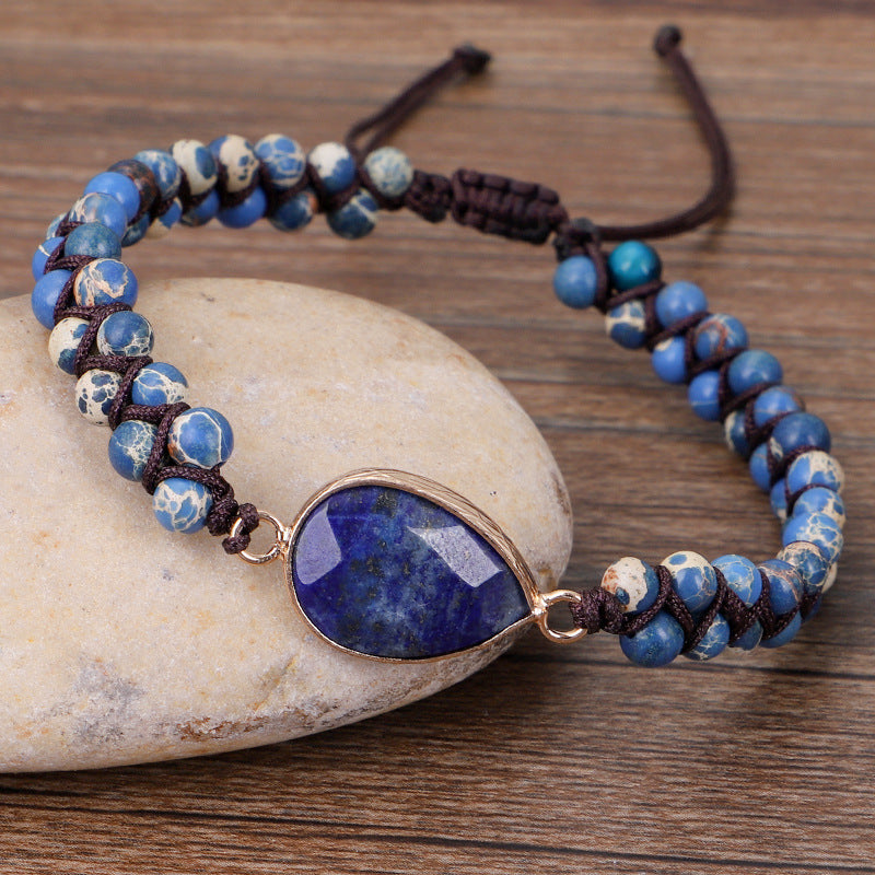 Lapis Lazuli Teadrop Charm Bracelet