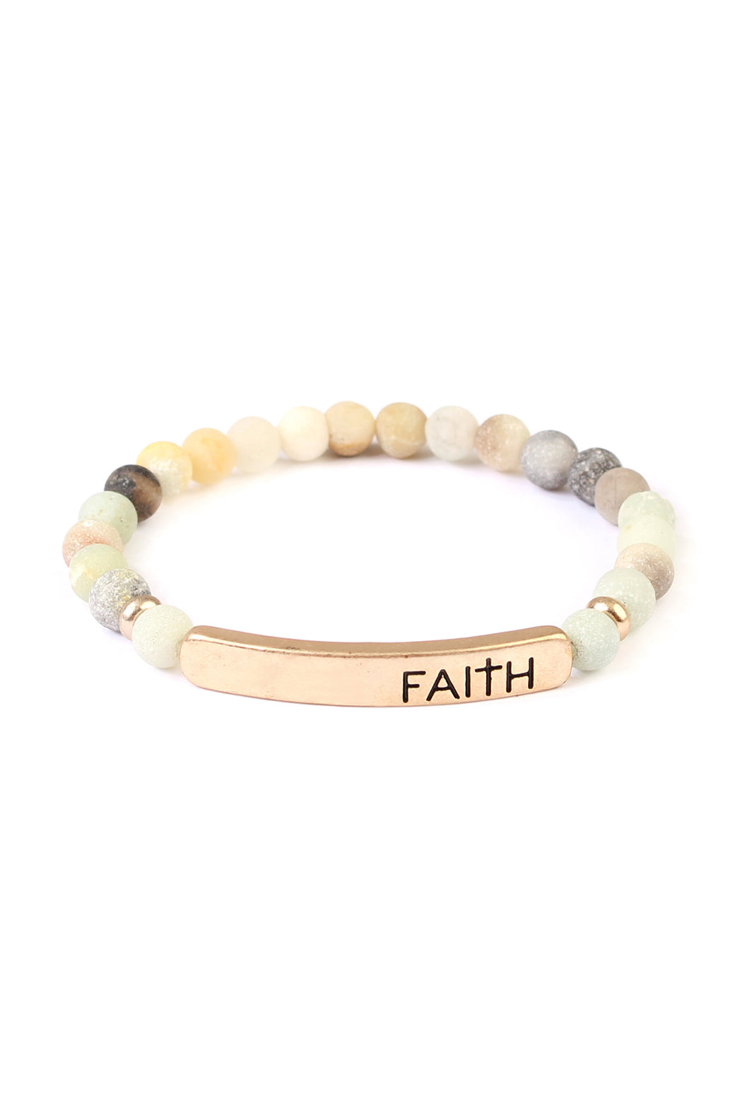 Pulsera elástica de piedra natural "Faith"