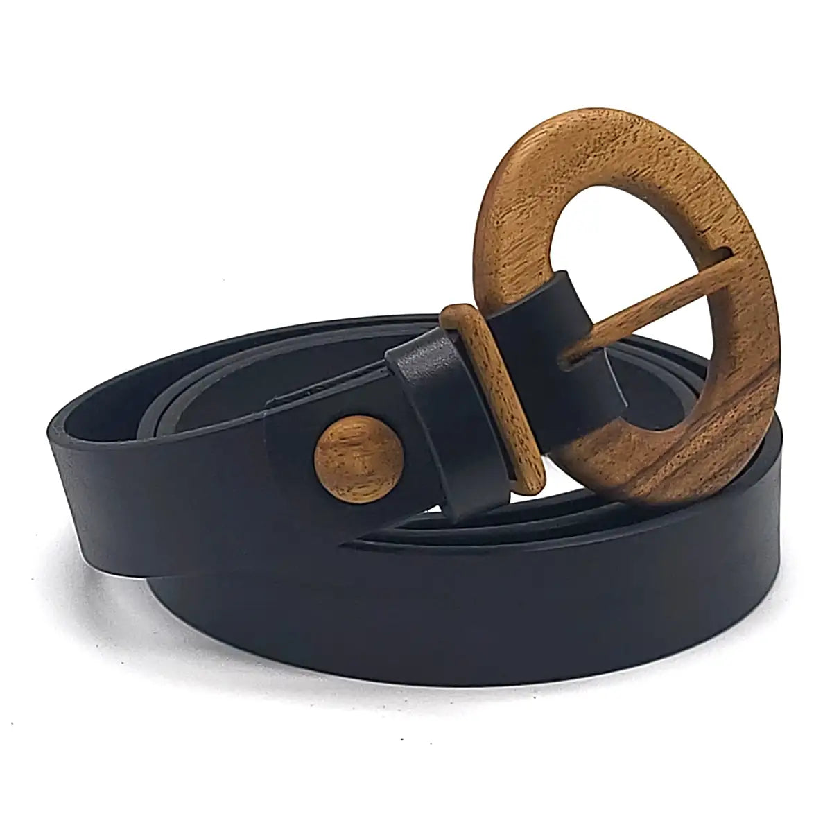 Luxury Women's Leather Wood Belt Fuji Happiness 306