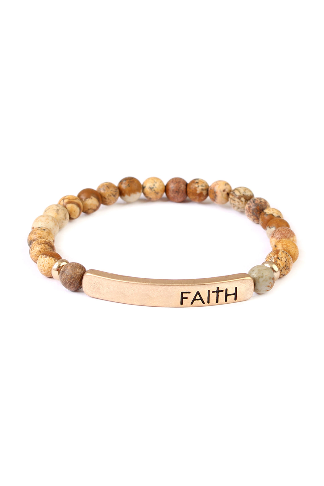 "Faith" Natural Stone Stretch Bracelet