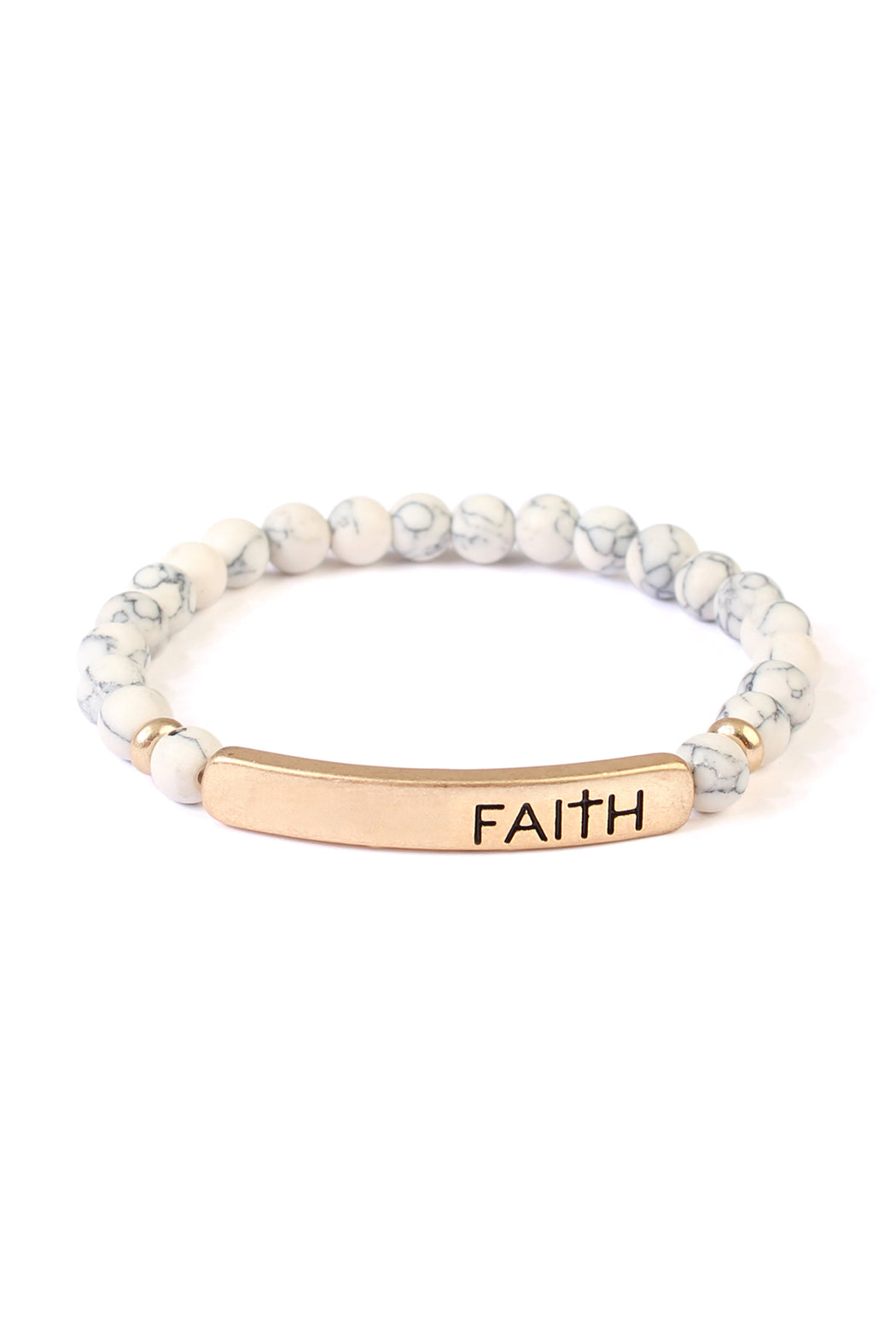 Pulsera elástica de piedra natural "Faith"