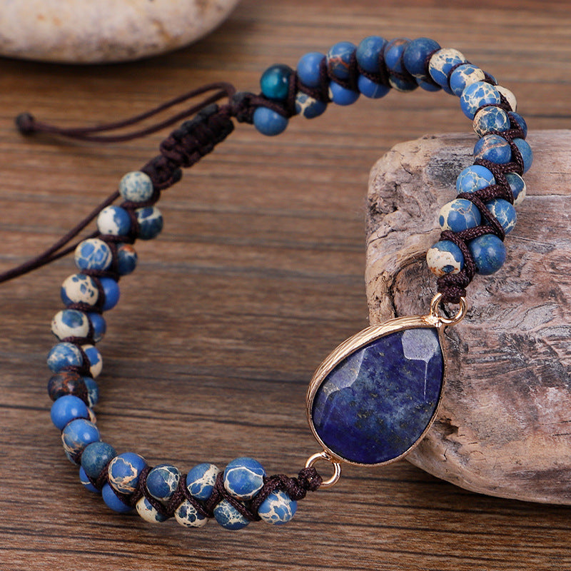 Lapis Lazuli Teadrop Charm Bracelet