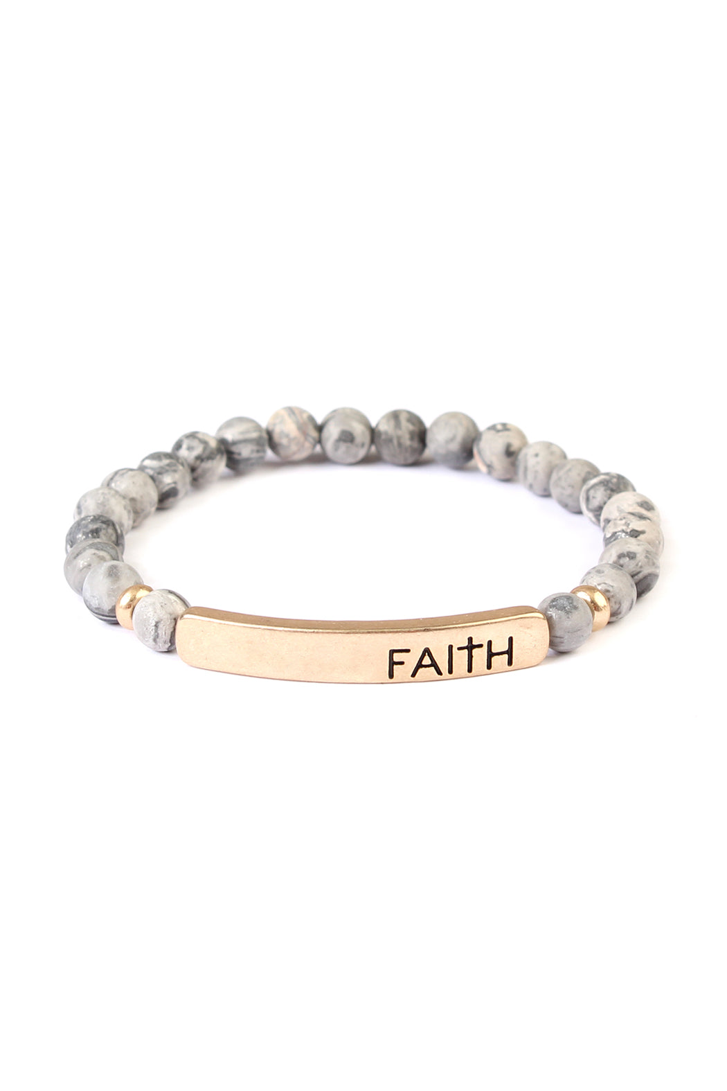 Pulsera elástica de piedra natural "Faith"