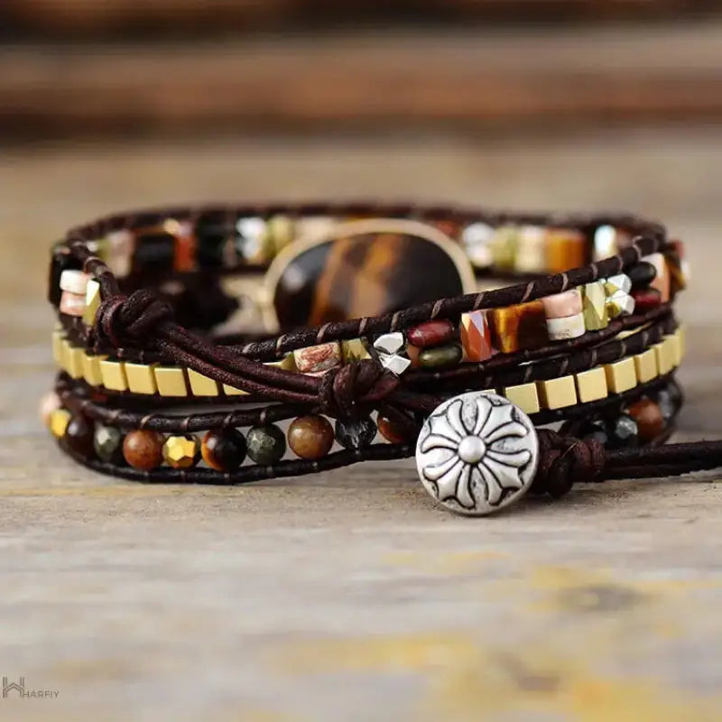 Pulsera envolvente de ojo de tigre